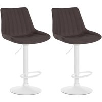 2er Set Barhocker Toni Stoff taupe Metall matt weiss 2er Set Barhocker Toni Stoff taupe Metall matt weiss von CLP