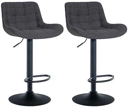 CLP 2er Set Barhocker Tover I Höhenverstellbare Tresenhocker I 360° Drehstühle Mit Rückenlehne Für Tresen Und Theke, Farbe:schwarz, Material:Stoff CLP 2er Set Barhocker Tover I Höhenverstellbare Tresenhocker I 360° Drehstühle Mit Rückenlehne Für Tresen Und Theke, Farbe:schwarz, Material:Stoff von CLP