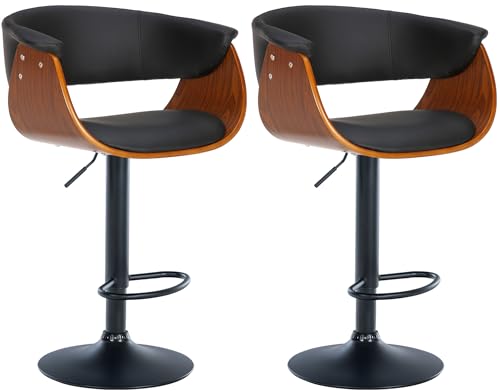 CLP 2er Set Barhocker Vestal Stoff Oder Kunstleder I Thekenhocker Höhenverstellbar I Barstuhl Mit Fußstütze I Tresenhocker 360° Drehbar, Farbe:walnuss/schwarz, Material:Kunstleder CLP 2er Set Barhocker Vestal Stoff Oder Kunstleder I Thekenhocker Höhenverstellbar I Barstuhl Mit Fußstütze I Tresenhocker 360° Drehbar, Farbe:walnuss/schwarz, Material:Kunstleder von CLP
