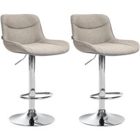 CLP - 2er Set Barhocker Vonore Stoff taupe chrom CLP - 2er Set Barhocker Vonore Stoff taupe chrom von CLP