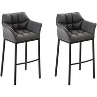 CLP - 2er Set Barhocker damaso Kunstleder mit 4-Fuß Gestell grau schwarz CLP - 2er Set Barhocker damaso Kunstleder mit 4-Fuß Gestell grau schwarz von CLP