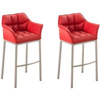 CLP - 2er Set Barhocker damaso Kunstleder mit 4-Fuß Gestell rot edelstahl CLP - 2er Set Barhocker damaso Kunstleder mit 4-Fuß Gestell rot edelstahl von CLP