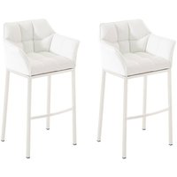 2er Set Barhocker damaso Kunstleder mit 4-Fuß Gestell weiß weiß von CLP