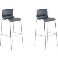 2er Set Barhocker hover Kunststoff 4-Fuß Gestell grau chrom 2er Set Barhocker hover Kunststoff 4-Fuß Gestell grau chrom von CLP