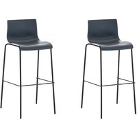 2er Set Barhocker hover Kunststoff 4-Fuß Gestell grau schwarz 2er Set Barhocker hover Kunststoff 4-Fuß Gestell grau schwarz von CLP