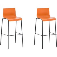 2er Set Barhocker hover Kunststoff 4-Fuß Gestell orange schwarz 2er Set Barhocker hover Kunststoff 4-Fuß Gestell orange schwarz von CLP