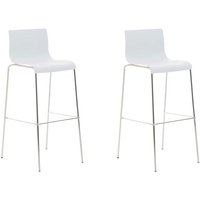 2er Set Barhocker hover Kunststoff 4-Fuß Gestell weiß chrom 2er Set Barhocker hover Kunststoff 4-Fuß Gestell weiß chrom von CLP