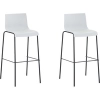 2er Set Barhocker hover Kunststoff 4-Fuß Gestell weiß schwarz 2er Set Barhocker hover Kunststoff 4-Fuß Gestell weiß schwarz von CLP