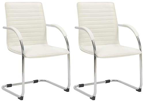 CLP 2er Set Besucherstühle Tira Kunstleder I Freischwinger Mit Gepolsterter Sitzfläche, Farbe:Creme CLP 2er Set Besucherstühle Tira Kunstleder I Freischwinger Mit Gepolsterter Sitzfläche, Farbe:Creme von CLP