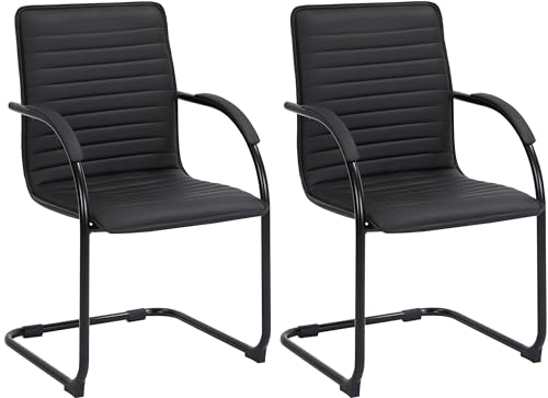 CLP 2er Set Besucherstühle Tira Kunstleder I Freischwinger Mit Gepolsterter Sitzfläche, Farbe:schwarz/schwarz CLP 2er Set Besucherstühle Tira Kunstleder I Freischwinger Mit Gepolsterter Sitzfläche, Farbe:schwarz/schwarz von CLP