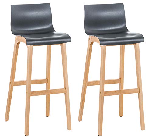 CLP 2er Set Design Barhocker Hover Mit Lehne Und Kunststoffsitz I Barstuhl Mit Holzgestell Und Fußstütze I Sitzhöhe 77 cm, Farbe:grau CLP 2er Set Design Barhocker Hover Mit Lehne Und Kunststoffsitz I Barstuhl Mit Holzgestell Und Fußstütze I Sitzhöhe 77 cm, Farbe:grau von CLP