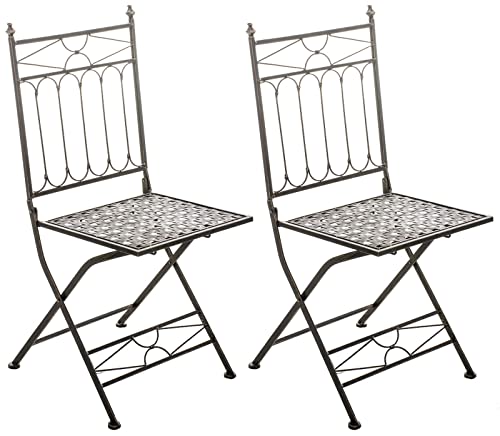 CLP 2er Set Eisen-Klappstuhl ASINA in nostalgischem Design I Klappbarer Gartenstuhl mit edlen Verzierungen I erhältlich, Farbe:Bronze CLP 2er Set Eisen-Klappstuhl ASINA in nostalgischem Design I Klappbarer Gartenstuhl mit edlen Verzierungen I erhältlich, Farbe:Bronze von CLP