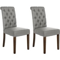 2er Set Esszimmerstühle Lisburn grau Stoff 2er Set Esszimmerstühle Lisburn grau Stoff von CLP