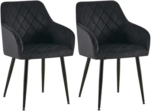 CLP 2er Set Esszimmerstühle Monett I Polsterstühle mit Samtbezug I Küchenstühle mit stabilem Metallgestell, Farbe:schwarz, Material Gestell:Metall matt schwarz CLP 2er Set Esszimmerstühle Monett I Polsterstühle mit Samtbezug I Küchenstühle mit stabilem Metallgestell, Farbe:schwarz, Material Gestell:Metall matt schwarz von CLP