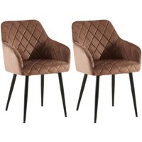 CLP - 2er Set Esszimmerstühle Monett Samt braun Metall matt schwarz CLP - 2er Set Esszimmerstühle Monett Samt braun Metall matt schwarz von CLP