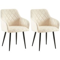 CLP - 2er Set Esszimmerstühle Monett Samt creme Metall matt schwarz CLP - 2er Set Esszimmerstühle Monett Samt creme Metall matt schwarz von CLP