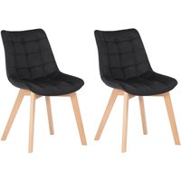 2er Esszimmerstühle Passaic Samt schwarz 2er Esszimmerstühle Passaic Samt schwarz von CLP
