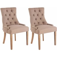 CLP - 2er Set Esszimmerstuhl Aberdeen Stoff antik-hell taupe von CLP