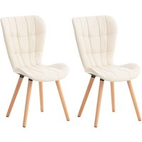 CLP - 2er Set Esszimmerstuhl Elda creme Kunstleder CLP - 2er Set Esszimmerstuhl Elda creme Kunstleder von CLP