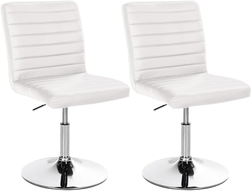 CLP 2er Set Esszimmerstuhl Elvas Kunstleder Bezug I Besucherstuhl Mit Fuß In Chromoptik I Höhenverstellbar, 360 Grad Drehbar Mit Bodenschonern, Farbe:weiß CLP 2er Set Esszimmerstuhl Elvas Kunstleder Bezug I Besucherstuhl Mit Fuß In Chromoptik I Höhenverstellbar, 360 Grad Drehbar Mit Bodenschonern, Farbe:weiß von CLP