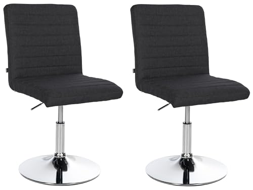 CLP 2er Set Esszimmerstuhl Elvas Stoff I Höhenverstellbar Und 360 Grad Drehbar, Mit Bodenschonern I Wohnzimmerstuhl Mit Gestell In Chromoptik, Farbe:schwarz CLP 2er Set Esszimmerstuhl Elvas Stoff I Höhenverstellbar Und 360 Grad Drehbar, Mit Bodenschonern I Wohnzimmerstuhl Mit Gestell In Chromoptik, Farbe:schwarz von CLP