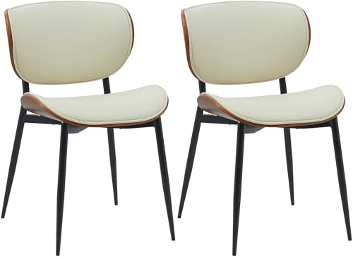 CLP 2er Set Esszimmerstuhl Enid mit Rückenlehne und Polsterung I Sessel mit Kunstleder- oder Stoffbezug I mit Holz, Farbe:walnuss/Creme, Material:Kunstleder CLP 2er Set Esszimmerstuhl Enid mit Rückenlehne und Polsterung I Sessel mit Kunstleder- oder Stoffbezug I mit Holz, Farbe:walnuss/Creme, Material:Kunstleder von CLP