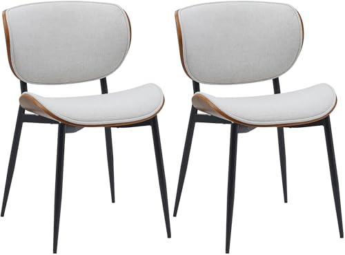 CLP 2er Set Esszimmerstuhl Enid mit Rückenlehne und Polsterung I Sessel mit Kunstleder- oder Stoffbezug I mit Holz, Farbe:walnuss/Creme, Material:Stoff CLP 2er Set Esszimmerstuhl Enid mit Rückenlehne und Polsterung I Sessel mit Kunstleder- oder Stoffbezug I mit Holz, Farbe:walnuss/Creme, Material:Stoff von CLP