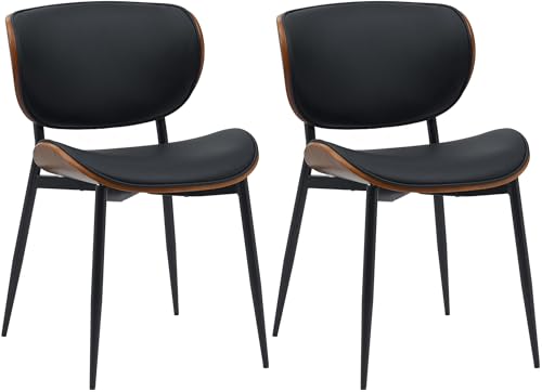 CLP 2er Set Esszimmerstuhl Enid mit Rückenlehne und Polsterung I Sessel mit Kunstleder- oder Stoffbezug I mit Holz, Farbe:walnuss/schwarz, Material:Kunstleder CLP 2er Set Esszimmerstuhl Enid mit Rückenlehne und Polsterung I Sessel mit Kunstleder- oder Stoffbezug I mit Holz, Farbe:walnuss/schwarz, Material:Kunstleder von CLP