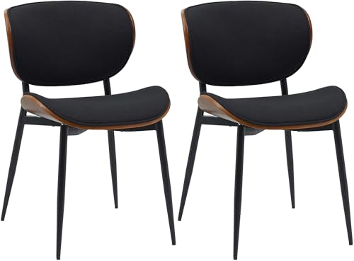 CLP 2er Set Esszimmerstuhl Enid mit Rückenlehne und Polsterung I Sessel mit Kunstleder- oder Stoffbezug I mit Holz, Farbe:walnuss/schwarz, Material:Stoff CLP 2er Set Esszimmerstuhl Enid mit Rückenlehne und Polsterung I Sessel mit Kunstleder- oder Stoffbezug I mit Holz, Farbe:walnuss/schwarz, Material:Stoff von CLP