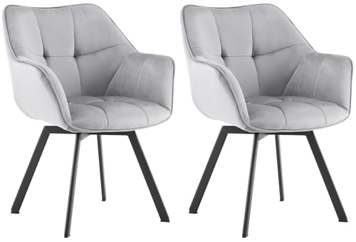 CLP 2er Set Esszimmerstuhl Jordi aus Samt | Drehbarer Sessel für Wohn- und Essbereiche | Ergonomisches Design belastbar bis 150 kg, Farbe:dunkelgrau CLP 2er Set Esszimmerstuhl Jordi aus Samt | Drehbarer Sessel für Wohn- und Essbereiche | Ergonomisches Design belastbar bis 150 kg, Farbe:dunkelgrau von CLP