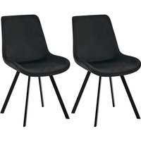CLP - 2er Set Esszimmerstuhl Lewes Samt schwarz CLP - 2er Set Esszimmerstuhl Lewes Samt schwarz von CLP