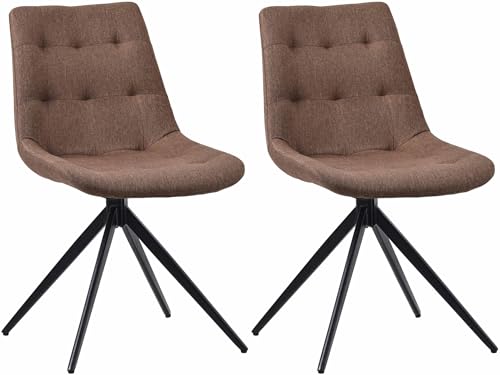 CLP 2er Set Esszimmerstuhl Merna I Küchenstuhl gepolstert und schwenkbar I Polsterstuhl mit Rückenlehne, Farbe:Taupe, Material:Stoff CLP 2er Set Esszimmerstuhl Merna I Küchenstuhl gepolstert und schwenkbar I Polsterstuhl mit Rückenlehne, Farbe:Taupe, Material:Stoff von CLP