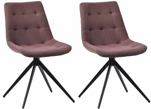 CLP 2er Set Esszimmerstuhl Merna I Küchenstuhl gepolstert und schwenkbar I Polsterstuhl mit Rückenlehne, Farbe:braun, Material:Stoff CLP 2er Set Esszimmerstuhl Merna I Küchenstuhl gepolstert und schwenkbar I Polsterstuhl mit Rückenlehne, Farbe:braun, Material:Stoff von CLP