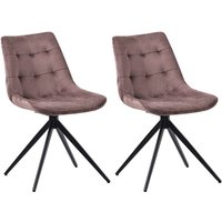 2er Set Esszimmerstuhl Merna braun Samt 2er Set Esszimmerstuhl Merna braun Samt von CLP