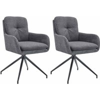 2er Set Esszimmerstuhl Pickett Stoff dunkelgrau von CLP