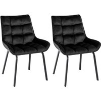 CLP - 2er Set Esszimmerstuhl Saranda schwarz Samt CLP - 2er Set Esszimmerstuhl Saranda schwarz Samt von CLP