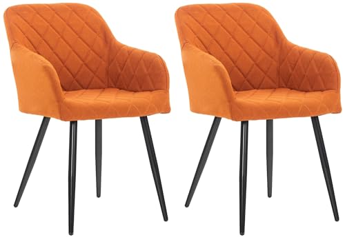 CLP 2er Set Esszimmerstuhl Shila I Bezug Stoff Oder Samt I Polsterstuhl mit Armlehnen, Farbe:orange, Material:Stoff CLP 2er Set Esszimmerstuhl Shila I Bezug Stoff Oder Samt I Polsterstuhl mit Armlehnen, Farbe:orange, Material:Stoff von CLP