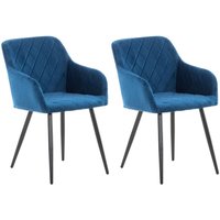 2er Set Esszimmerstuhl Shila blau Samt 2er Set Esszimmerstuhl Shila blau Samt von CLP