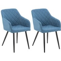 2er Set Esszimmerstuhl Shila blau Stoff von CLP
