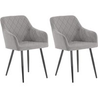 CLP - 2er Set Esszimmerstuhl Shila grau Samt CLP - 2er Set Esszimmerstuhl Shila grau Samt von CLP