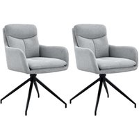 2er Set Esszimmerstuhl Somers Stoff hellgrau von CLP