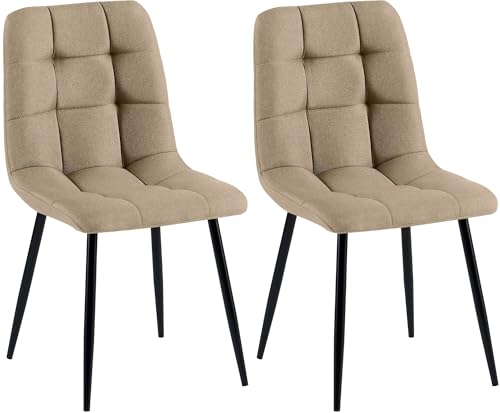 CLP 2er Set Esszimmerstuhl Tilde I Küchenstuhl gepolstert I Polsterstuhl mit Rückenlehne, Farbe:Taupe, Material:Stoff CLP 2er Set Esszimmerstuhl Tilde I Küchenstuhl gepolstert I Polsterstuhl mit Rückenlehne, Farbe:Taupe, Material:Stoff von CLP