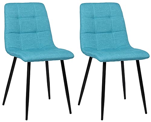CLP 2er Set Esszimmerstuhl Tilde I Küchenstuhl gepolstert I Polsterstuhl mit Rückenlehne, Farbe:türkis, Material:Stoff CLP 2er Set Esszimmerstuhl Tilde I Küchenstuhl gepolstert I Polsterstuhl mit Rückenlehne, Farbe:türkis, Material:Stoff von CLP