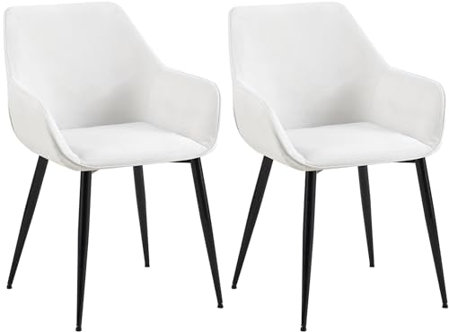 CLP 2er Set Esszimmerstuhl Vessa I Küchenstuhl Mit Metallgestell I Sessel Mit Polsterung Und Rückenlehne I Bis 150 kg, Farbe:Creme, Material:Stoff CLP 2er Set Esszimmerstuhl Vessa I Küchenstuhl Mit Metallgestell I Sessel Mit Polsterung Und Rückenlehne I Bis 150 kg, Farbe:Creme, Material:Stoff von CLP