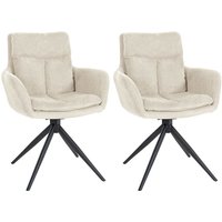 CLP - 2er Set Esszimmerstuhl Vilas Stoff creme von CLP