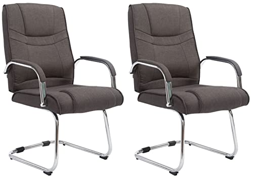CLP 2er Set Freischwinger Attila Mit Metallgestell & Armlehne I Bürostühle Mit Stoffbezug, Polsterung & 180 KG Belastbar, Farbe:dunkelgrau CLP 2er Set Freischwinger Attila Mit Metallgestell & Armlehne I Bürostühle Mit Stoffbezug, Polsterung & 180 KG Belastbar, Farbe:dunkelgrau von CLP