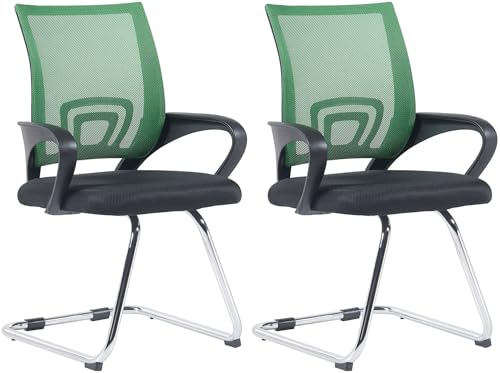 CLP 2er Set Freischwinger Eureka I Polsterstuhl mit Stoffbezug I Rückenlehne mit Netzbezug I Esszimmerstuhl mit Metallgestell, Farbe:grün CLP 2er Set Freischwinger Eureka I Polsterstuhl mit Stoffbezug I Rückenlehne mit Netzbezug I Esszimmerstuhl mit Metallgestell, Farbe:grün von CLP