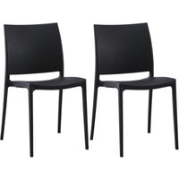 CLP - 2er Set Gartenstühle Meton schwarz von CLP