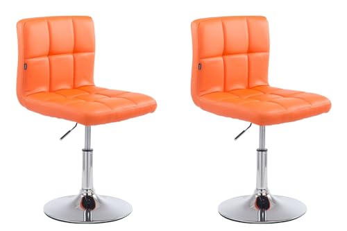 CLP 2er Set Lounger Palma V2 Mit Kunstlederbezug I 2 x Höhenverstellbarer Polsterstuhl Mit Rückenlehne, Farbe:orange von CLP