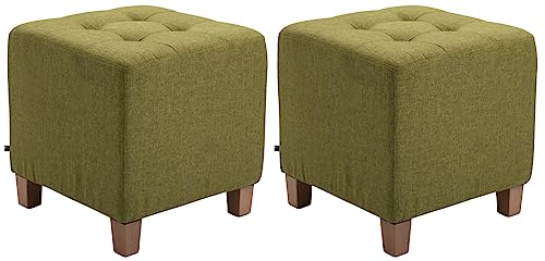 CLP 2er Set Sitzhocker Pharao mit Stoffbezug I Sitzwürfel mit hochwertiger Polsterung und Bodenschonern, Farbe:grün CLP 2er Set Sitzhocker Pharao mit Stoffbezug I Sitzwürfel mit hochwertiger Polsterung und Bodenschonern, Farbe:grün von CLP